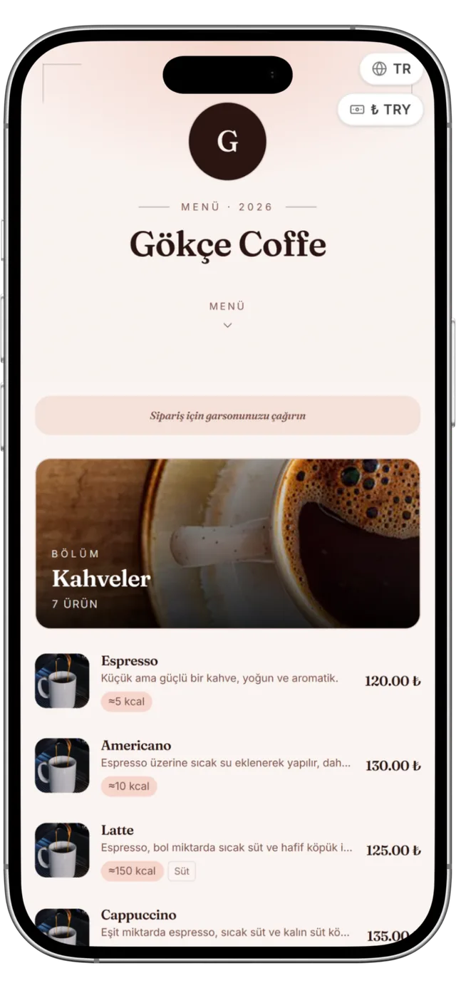 QR menü — Kırmızı Sofra teması