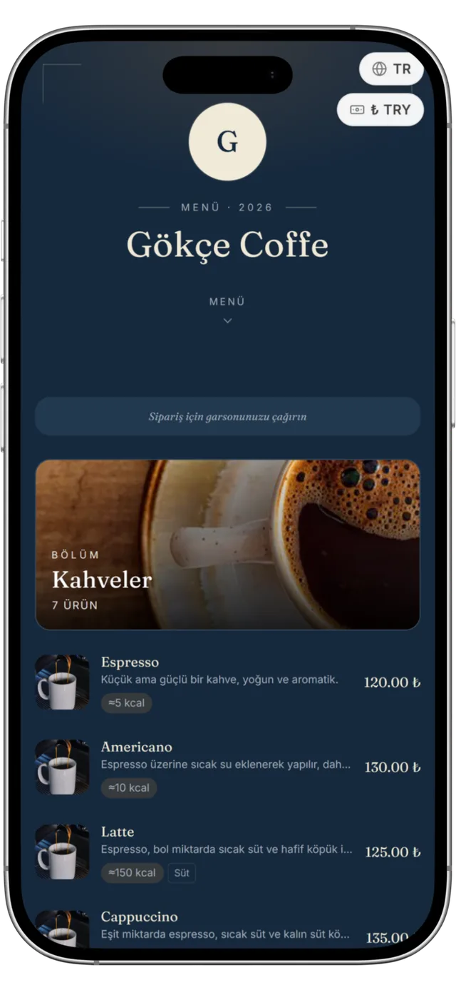 QR menü — Meyhane Boğaz teması